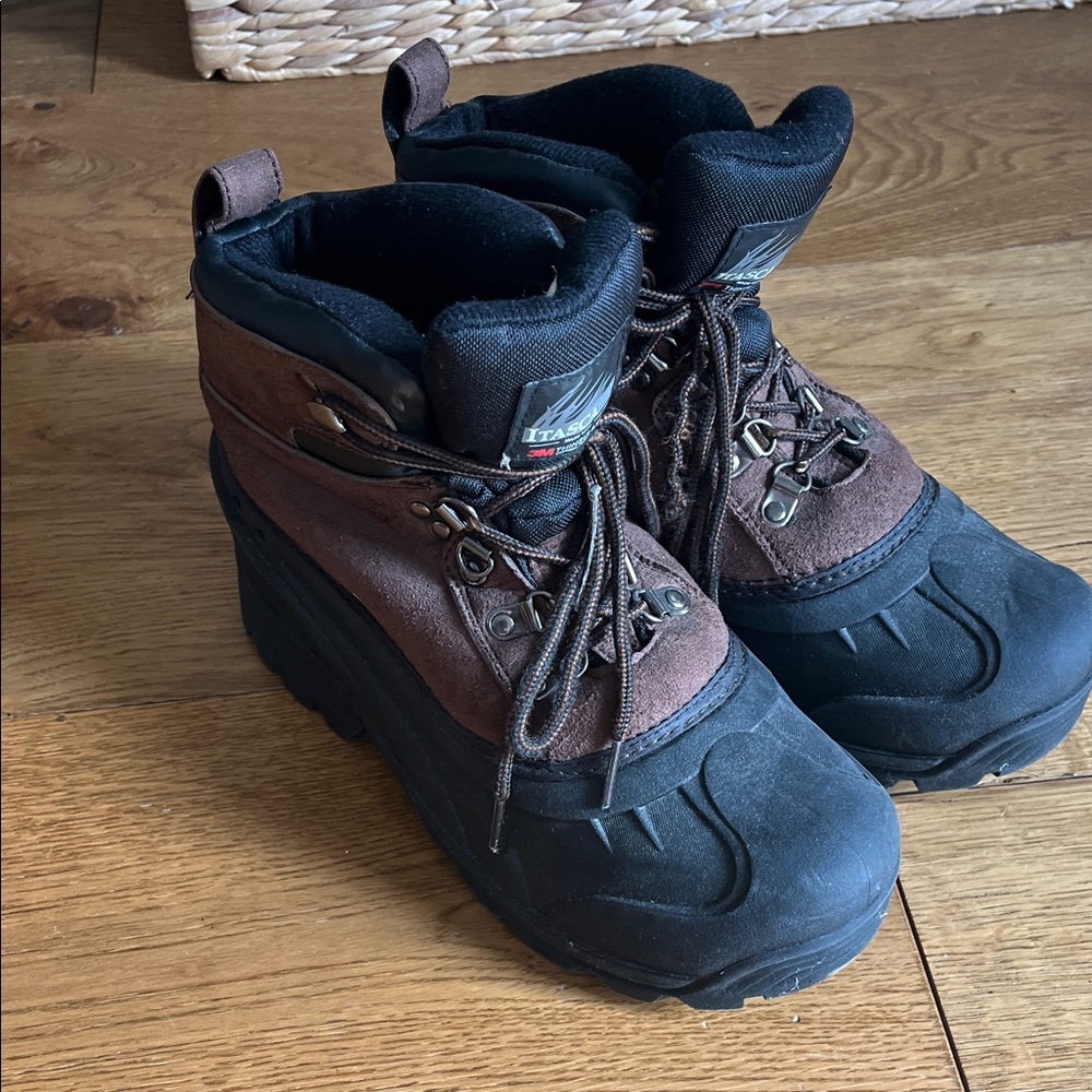 Brown and Black Winter Boots